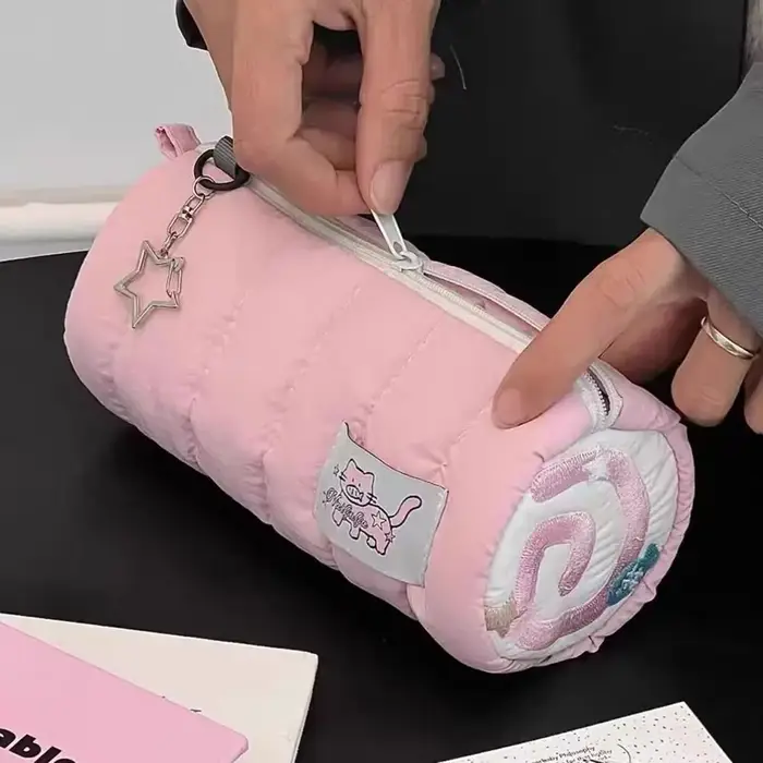 INS – sac à stylos rose de grande capacité