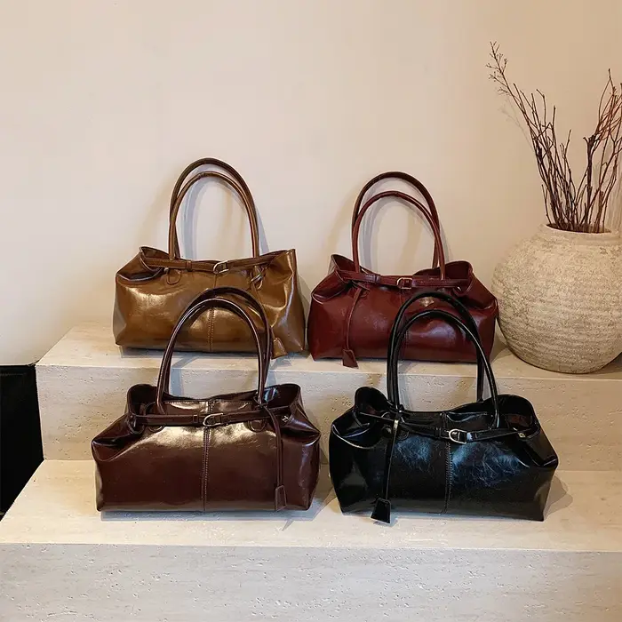Sac fourre-tout en cuir PU, sac à bandoulière ample, sac à poignée supérieure tendance, grand sac cartable pour femmes, travail, Shopping, voyage