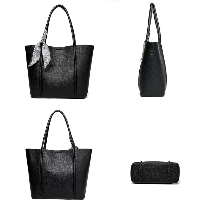 Sac fourre-tout en cuir souple véritable pour femme