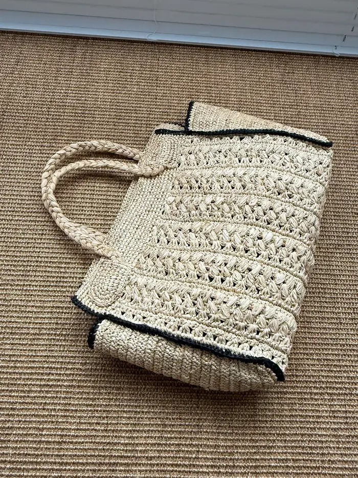 Sac de plage tressé vintage français Lafite, fait main, polyvalent, grande capacité, pour femme, tendance
