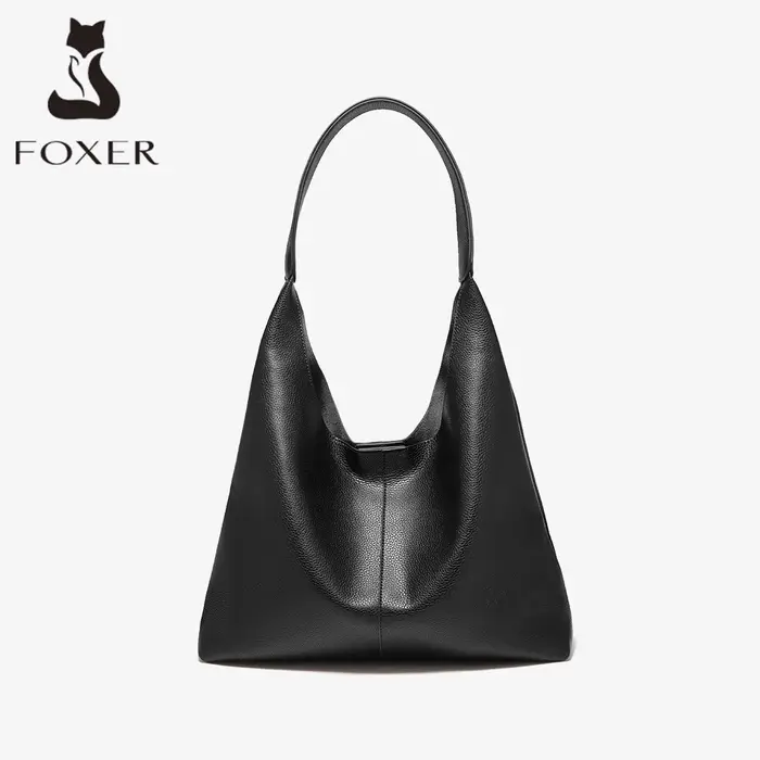 Sac à bandoulière minimaliste en cuir fendu FOXER pour femme, nouveau sac hobo décontracté uni 2026,