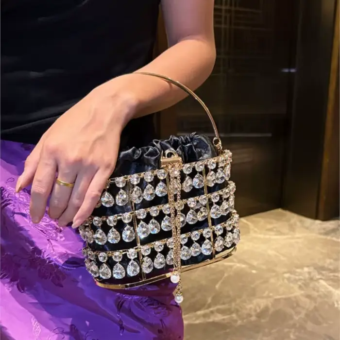 Strass pochette sac à main femmes Boutique tissé