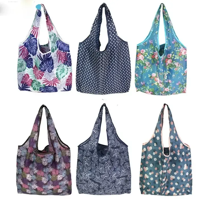 2024 femmes fourre-tout sac à provisions fleur impression pliable réutilisable écologique Shopper sacs