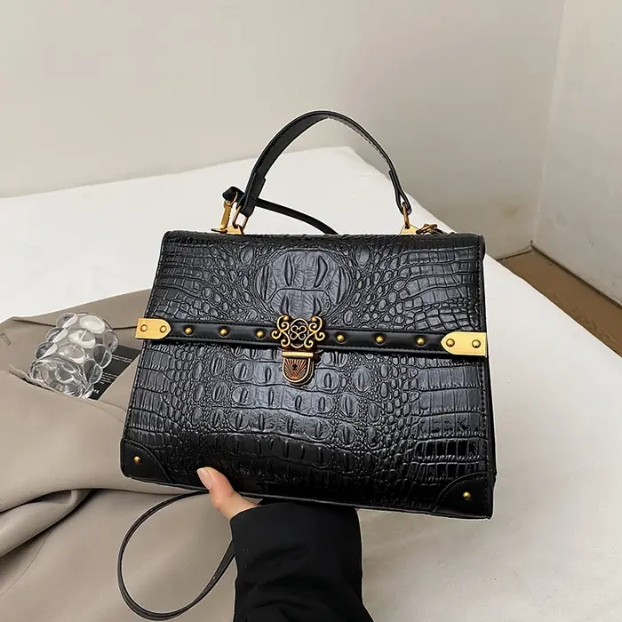 Sac à main violet de luxe classique pour femmes