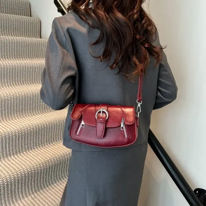 Sac à langer de luxe en cuir uni pour femme