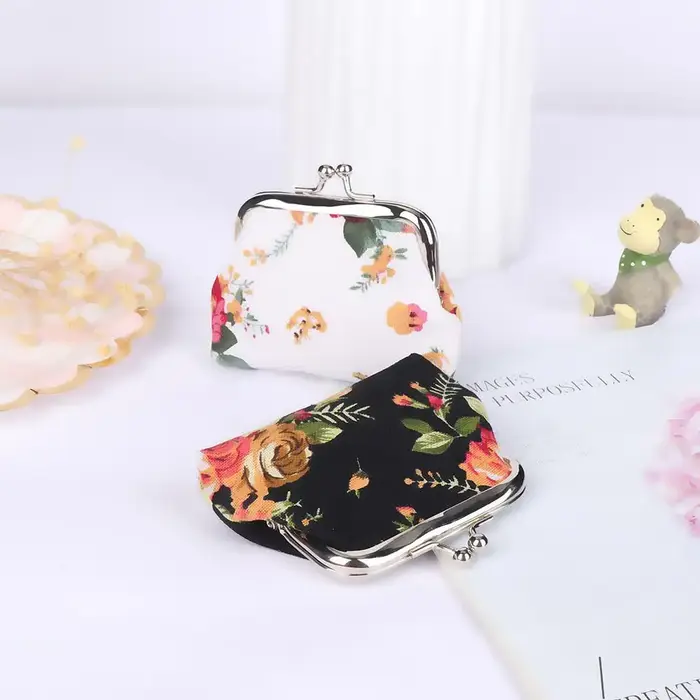 Floral Lady Mini moraillon rétro pochette porte-monnaie petit portefeuille porte-carte de crédit