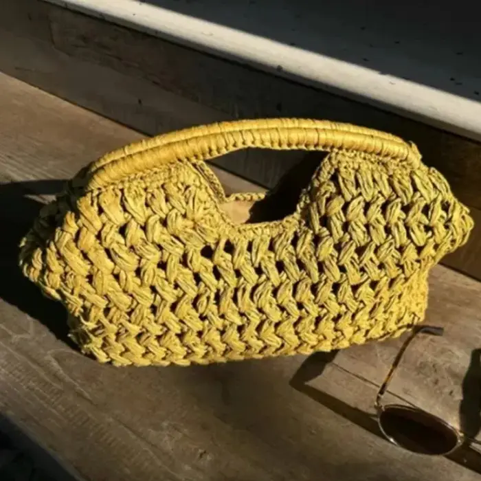 Sac bandoulière de luxe en paille tressée, sac de plage à poignée supérieure pour femme, sac à main 