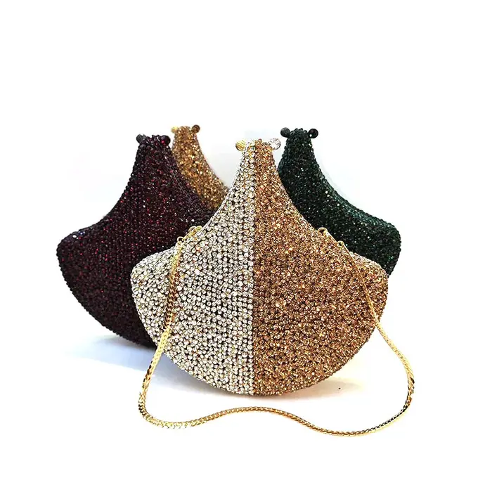 Pochette vintage en cristal, sac de soirée de luxe, sac de créateur haute couture