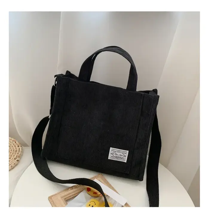 Sac à main Simple en velours côtelé pour femmes