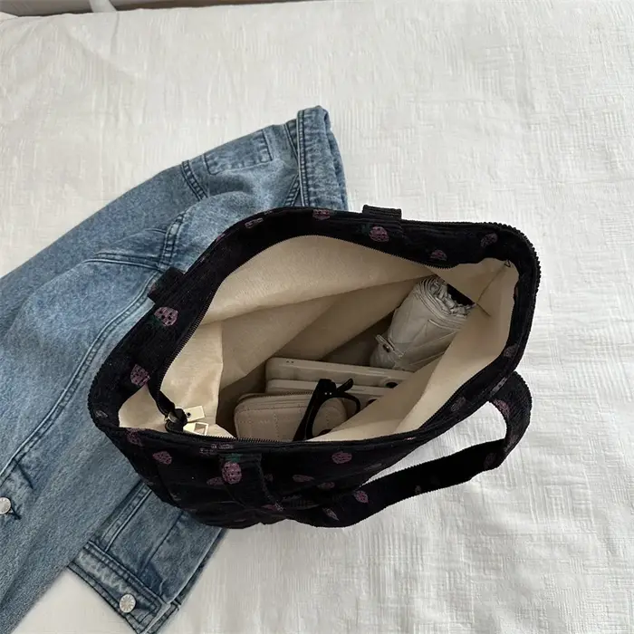 Sac à main en velours côtelé pour femmes