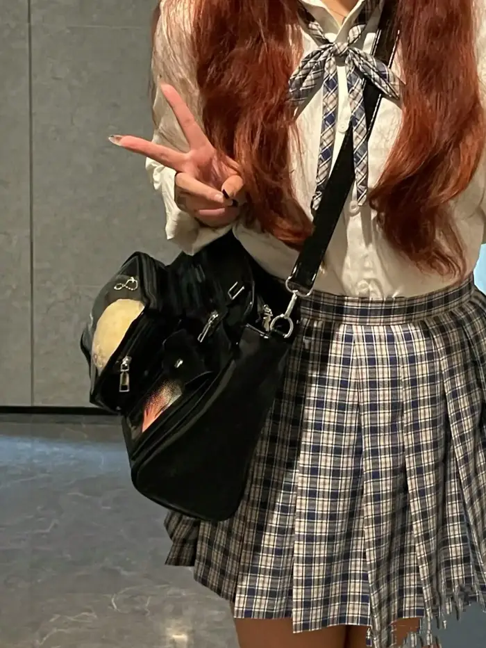 Sac à bandoulière et sac à main en cuir PU noir de style vintage