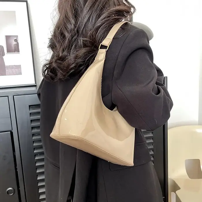Sac à bandoulière Vintage brillant en cuir PU pour femmes