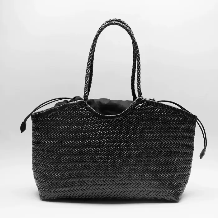 Sac cabas rétro tressé de style français