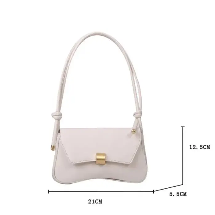 Sac à bandoulière en cuir de couleur unie pour femmes