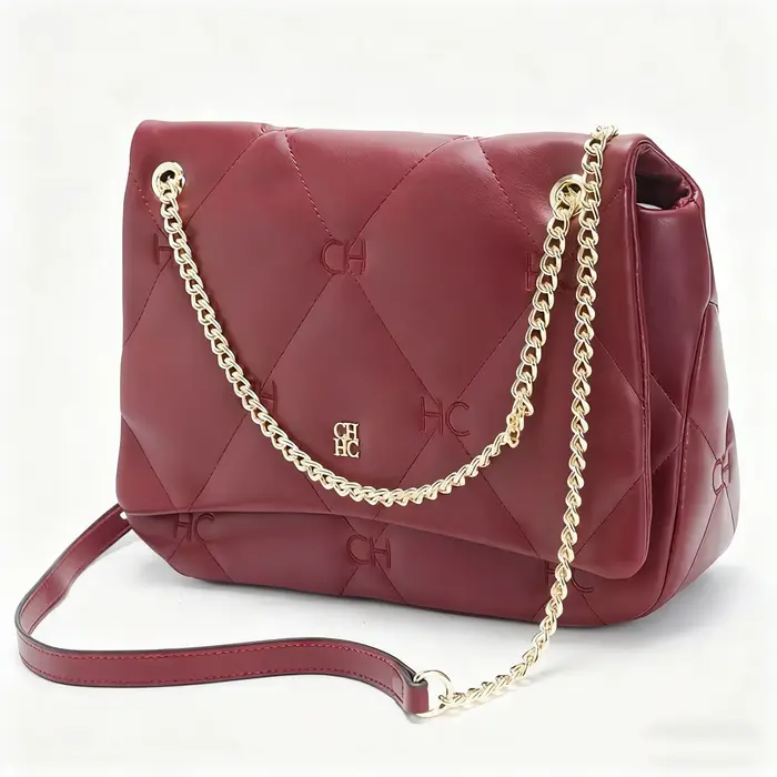 Sac à bandoulière matelassé en cuir PU noir pour femme