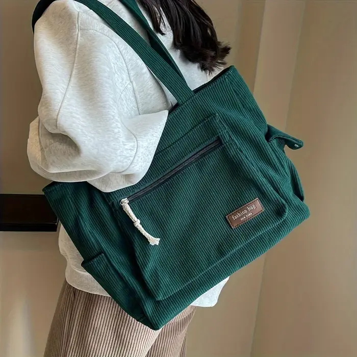 Sac fourre-tout Simple en velours côtelé