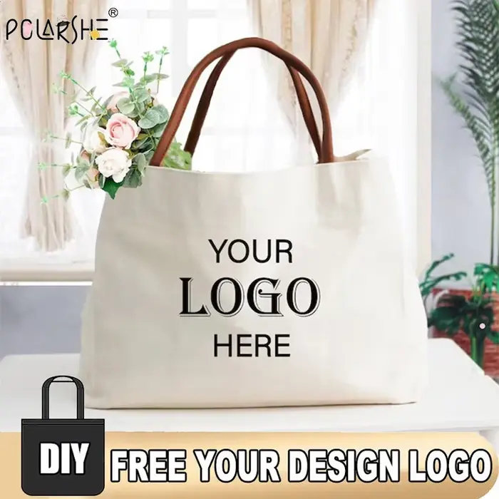 Sac fourre-tout en toile personnalisé avec nom et logo