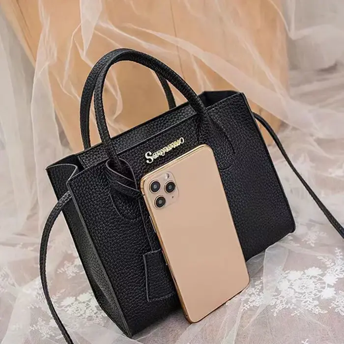 Sac à main minimaliste à motif litchi pour femmes