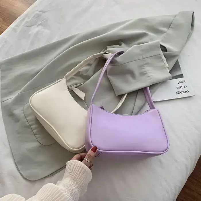 Joli nouveau 1 pièces sac à bandoulière tendance sous les bras sac à main polyvalent Niche couleur unie sac de