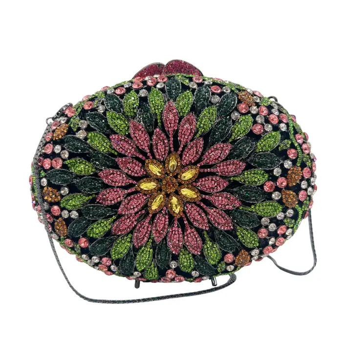 Pochette de soirée à imprimé floral artistique