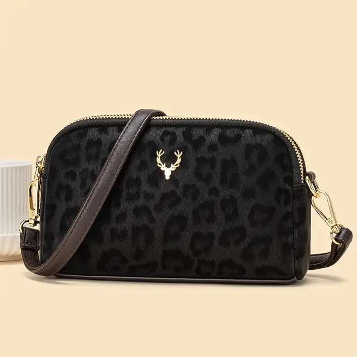 Sac à bandoulière simple imprimé léopard pour femmes