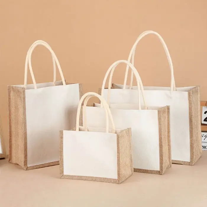 Sac fourre-tout en toile de jute pour dames