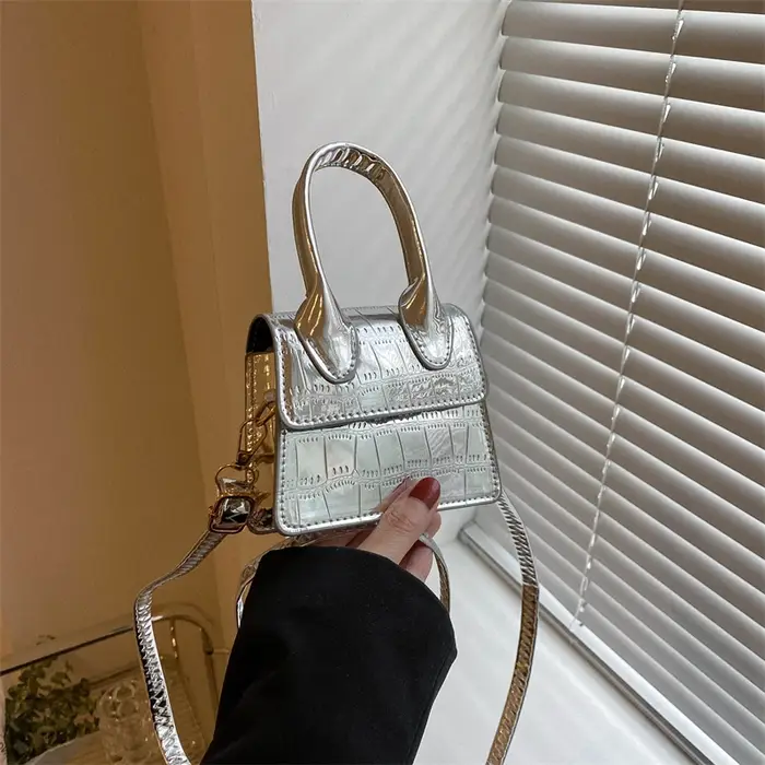 Sac à main mini tendance et élégant à motif pierres brillantes, pochette à rouge à lèvres, petit sac