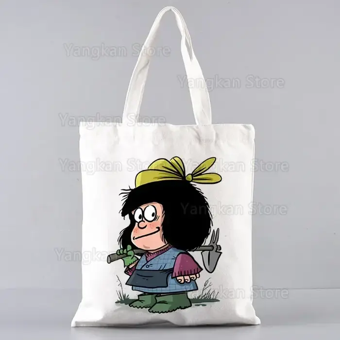 Mafalda sac à provisions épicerie Shopper sac en Jute Shopping sac fourre-tout Shoping réutilisable Bolsa Compra Sacolas