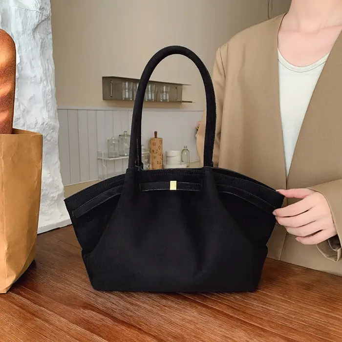 2025 Sac fourre-tout en daim pour femmes avec poche intérieure Sac sous les bras Grande capacité Sacs cartable de