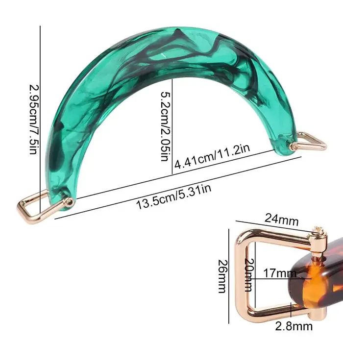 Poignée de sac à main semi-circulaire en forme de U pour femmes