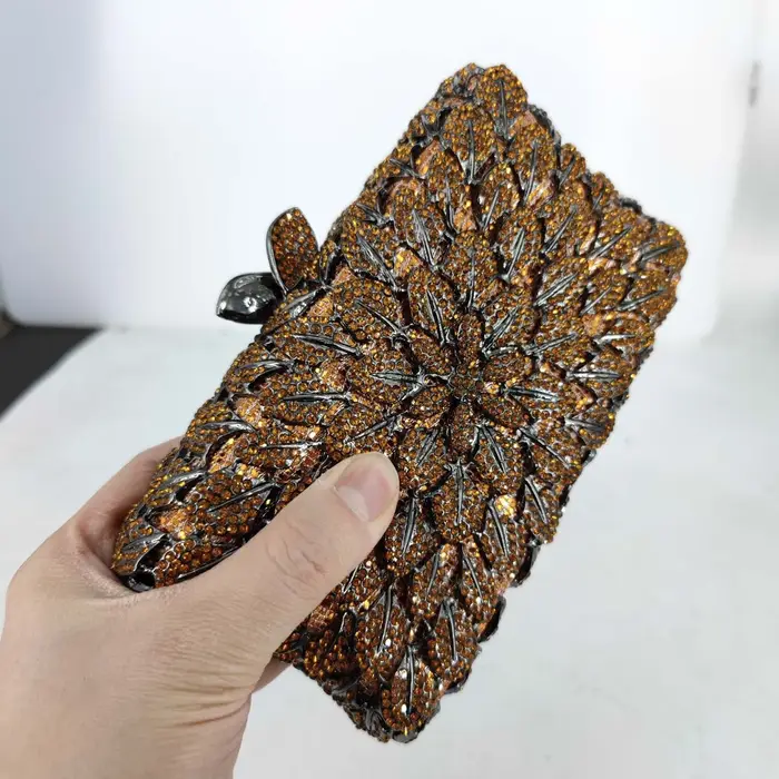Boutique De FGG-Pochette de Soirée en Bronze pour Femme