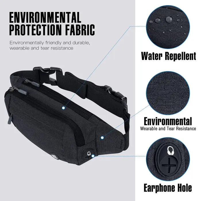 WATERFLY Fanny Pack taille sac pochette Bum ceinture sac épaule bandoulière poitrine sac poche Sport pour Jogging randonnée randonneur femme homme