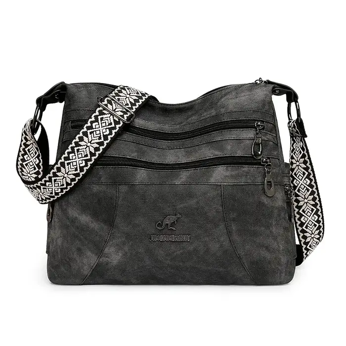Sacs à bandoulière en tissu Denim pour femmes, sac à bandoulière multicouche de grande capacité, ada