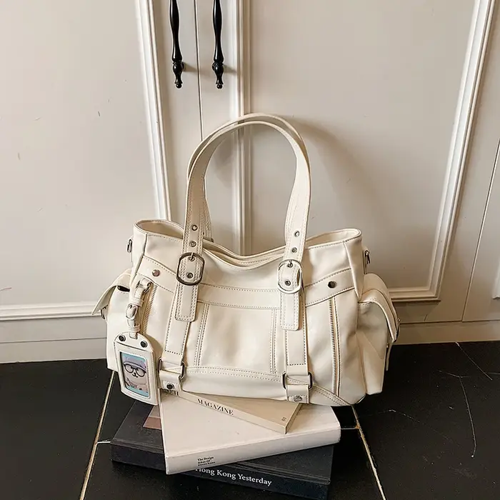 Sac fourre-tout pour femmes Commute Y2K, sac à bandoulière en cuir PU souple, sac à bandoulière en m