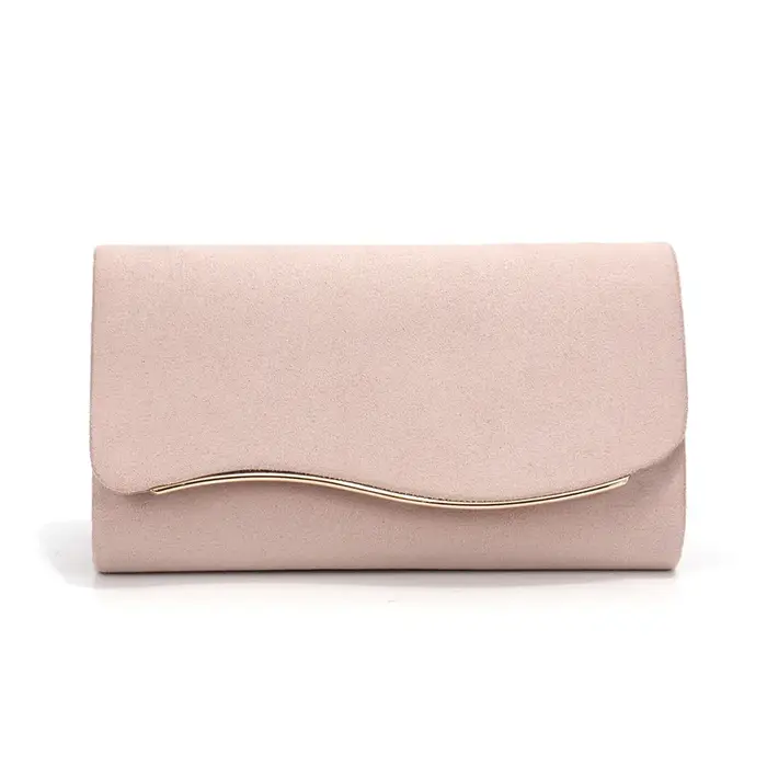 Nouvelle pochette de soirée en velours imitation daim avec chaîne décorative en métal