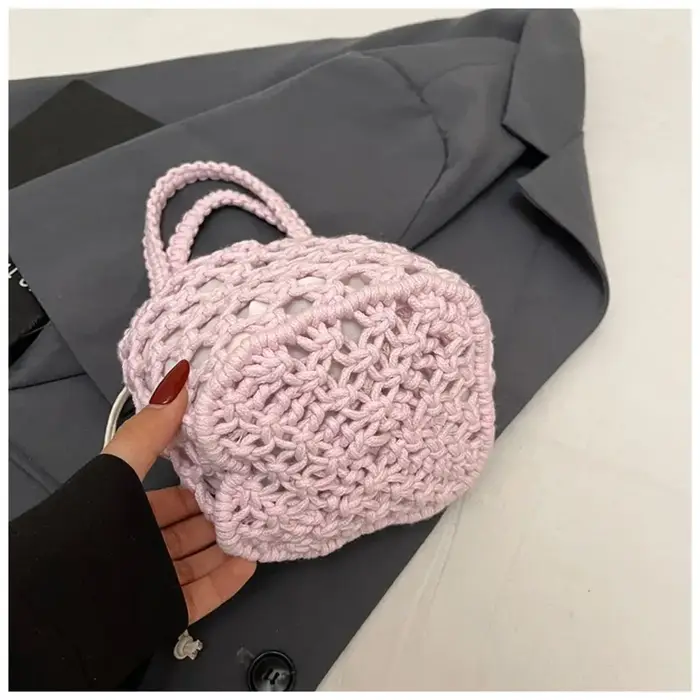 Sac seau vintage mini, sac tricoté