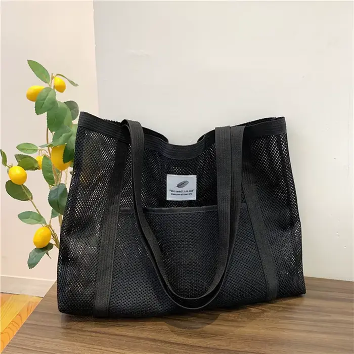 Sac à bandoulière en maille transparente pour femmes