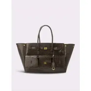 Sac à langer en cuir de luxe pour femmes, design minimaliste, sac à main élégant, classique, pour le