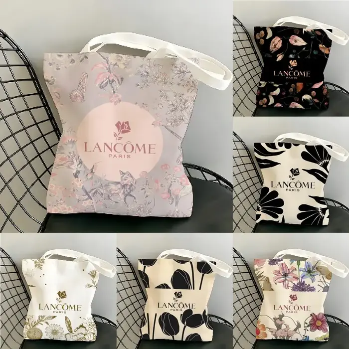 Sacs de rangement L-L-LancomeS à motif tendance, sac de plage en toile imprimé double face, sac de voyage à bandoulière léger et durable, cadeau écologique