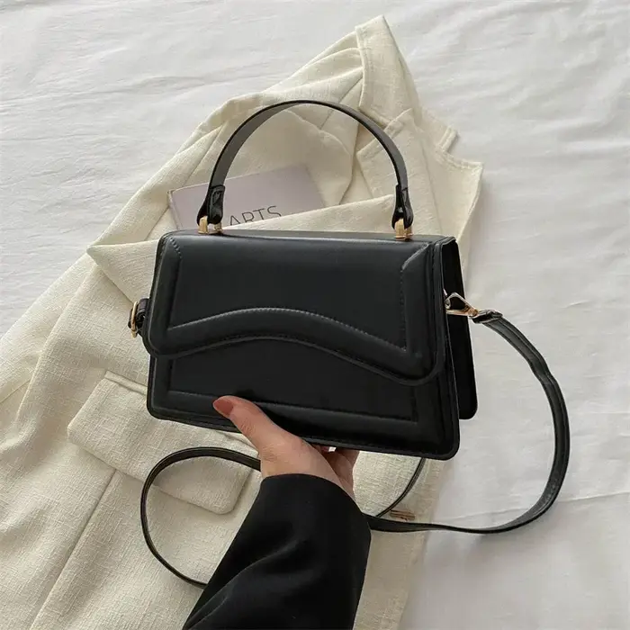 Sac à main en cuir PU de bonne qualité pour femmes, sac à bandoulière de couleur unie, petit fourre-