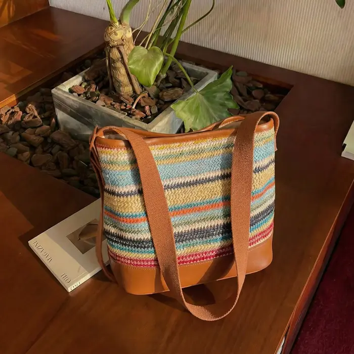 Sac en paille tressé pour femme