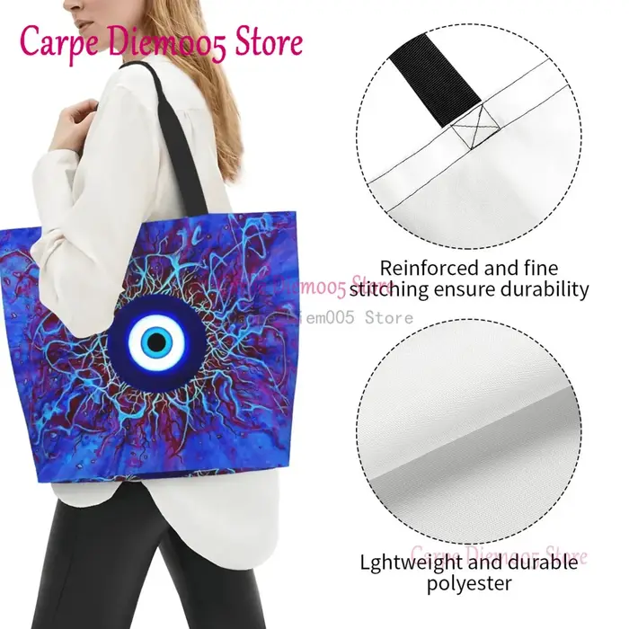 Sac porte-bonheur bleu marine et Aqua Nazar Evil Eye pour femme