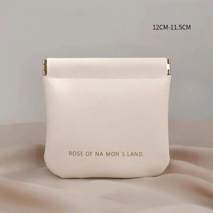Mini sac de rangement de maquillage en cuir PU Simple pour rouge à lèvres, petite pochette carrée po