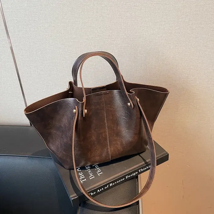 Sac fourre-tout en cuir souple pour femme, grande capacité, sac à bandoulière pour le quotidien, le 