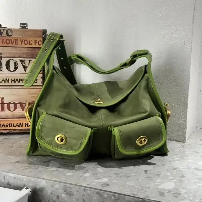 Sac à bandoulière vintage en daim pour femme
