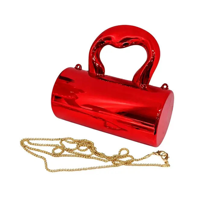 Pochette Mini Portable Dorée Scintillante de Luxe en Acrylique Sac à Main Bandoulière pour Femme