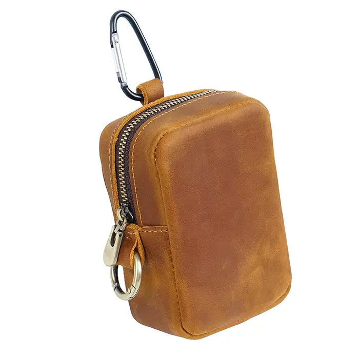 Sac en cuir avec fermeture éclair, porte-clés, porte-monnaie, pochette pour cartes, sac de ceinture