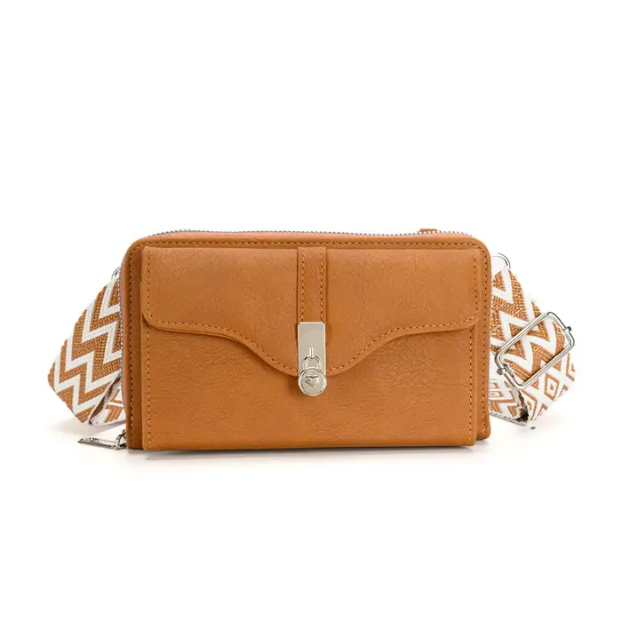 Mode femmes sac à bandoulière sacs à main en cuir PU rabat femme grande capacité large sangle Crosso