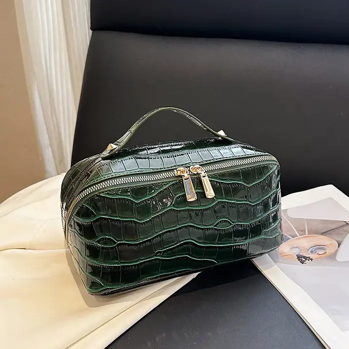 Sac de maquillage en cuir PU haut de gamme pour femmes