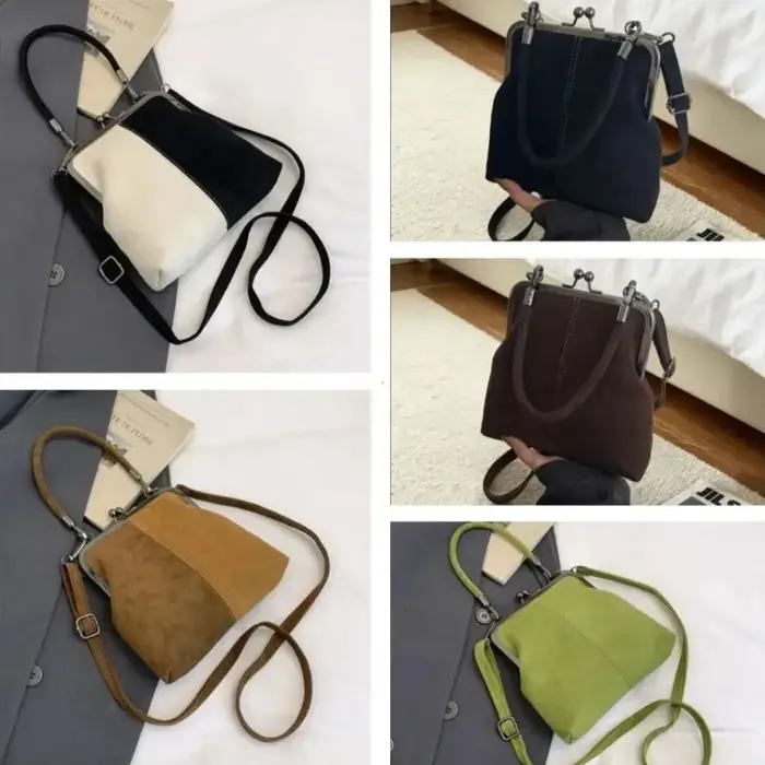 Sac bandoulière en cuir PU avec fermeture à clip